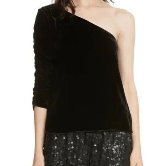 Joie Tops - Joie Velvet Style Long Sleeve One Shoulder Top Size 4 NWT $109